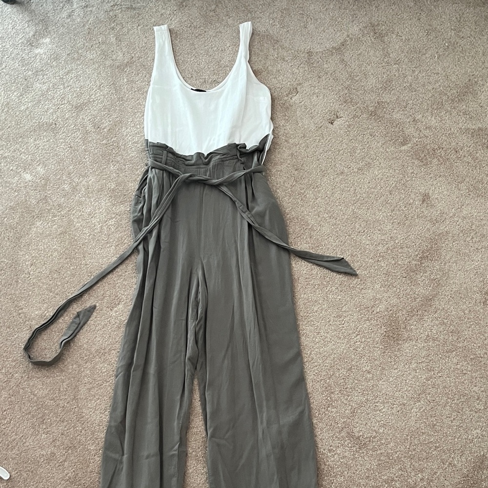 Shinestar Women's White and Green Jumpsuit
